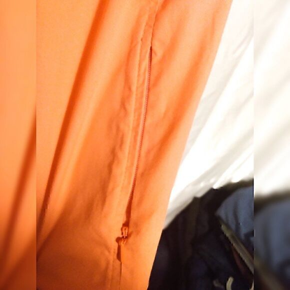 Columbia Button Down Short Sleeve Collar  Zipper Pocket Orange  Shirt L - Picture 4 of 12